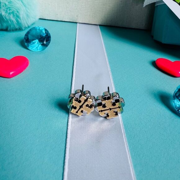 Tory Burch Two-Tone Flower Stud Earrings - Picture 1 of 5